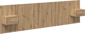 vidaXL Fejtámla Szekrénnyel fiókkal 3 pcs Artisan tölgy Faanyag