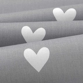 Goldea szögletes terítő 100% pamutvászon - szívecskék, szürke alapon 80 x 80 cm