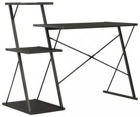 fekete íróasztal polccal 116 x 50 x 93 cm