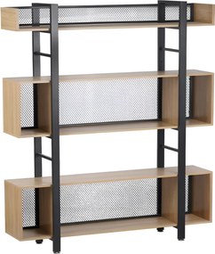 3 polcos polcállvány, tölgy/fekete, KILIS NEW TYP 4