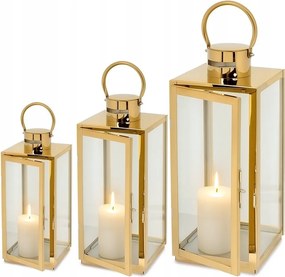 Lámpák Glamour 3 db lampion lámpa 63 49 38 cm arany