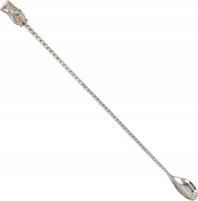 Kane Tiki hosszú csapos kanál italokhoz és koktélokhoz Ezüst 33 cm