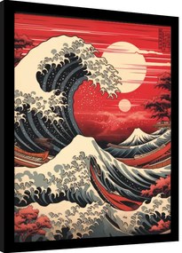 Keretezett poszter Wave Collection - Red Hue SUnset