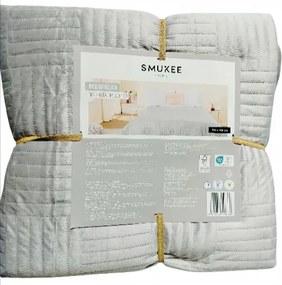 Nagy ágytakaró takaró 220x200 velúr steppelt világos szürke hamu 736