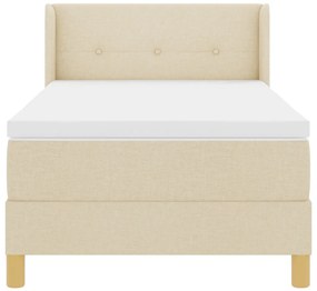 Boxspring Ágy Matrac – Krém, 90 x 200 cm, Szövet