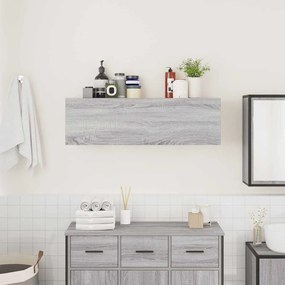 szürke sonoma szerelt fa fali fürdőszobaszekrény 100x25x30 cm