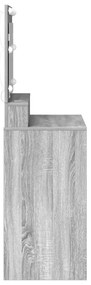LED-es Sminktükör Szürke Sonoma 79x41x135 cm