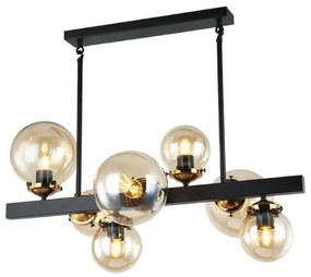 Klausen 106004 - Csillár rúdon HYPERION 7xE27/7W/230V fekete/bézs