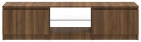 barna tölgyszínű TV-szekrény LED-ekkel 140 x 40 x 35,5 cm