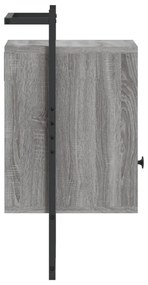 2 db szürke sonoma szerelt fa fali éjjeliszekrény 40x30x61 cm