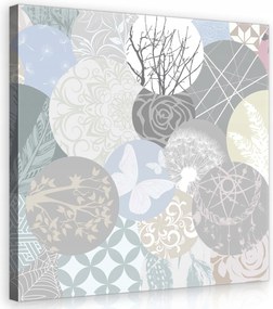 Vászonkép 40x40 Absztrakt kollázs pasztell színek kerek elemek