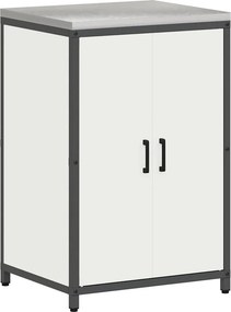 vidaXL Konyhai Tárolás polcokkal tárolóval Fehér 60 x 50 x 92 cm Acél