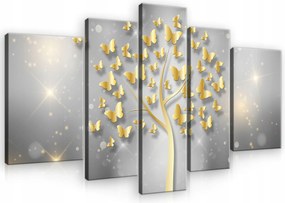 Vászonkép 5 Részes Absztrakt Aranyfa Vászon Fal Nagy 170x100