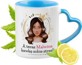 Malvina Kék Bögre Szív Alakú Füllel Kávé Ajándék