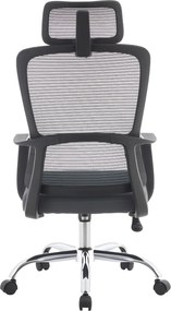 Irodai szék, fekete/szürke/króm, teherbírás 150 kg, RANDY