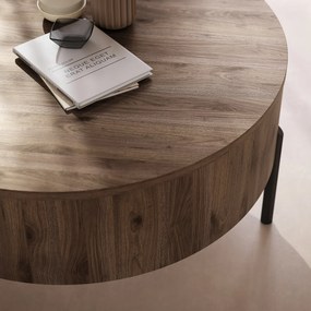 Mazzoni FRIDA Elegáns Diófa – MODERN DOHÁNYZÓASZTAL FELHAJTHATÓ LAPPAL ÉS TÁROLÓVAL