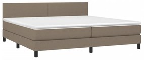 tópszínű szövet rugós és LED-es ágy matraccal 200 x 200 cm