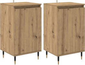 vidaXL Széf 2 pcs Artisan tölgy 40 x 35 x 70 cm Műszaki fa és vas