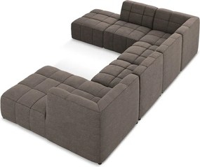 Barna buklé sarokkanapé (U alakú) Aloha – Makamii