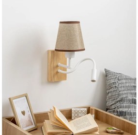 Brilagi - LED Fali lámpa NUBILA WOOD 1xE27/25W/230V + LED/3W tölgy/barna