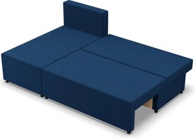 Nobu sarokkanapé, bársony, univerzális oldal, kék