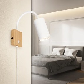 Brilagi - Állítható fali lámpa SELE 1xGU10/30W/230V fehér/tölgy dekor