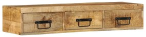 tömör nyers mangófa falra szerelhető TV-szekrény 100x30x19 cm