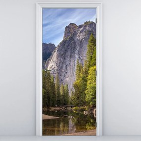 Fotótapéta ajtóra - Yosemite szikla alatt (95x205cm)