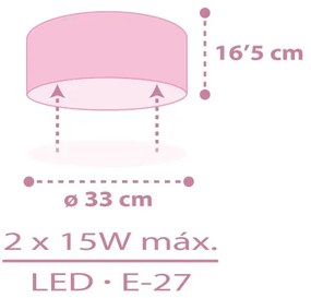Dalber 42496 - Gyerek mennyezeti lámpa FAIRY DREAMS 2xE27/15W/230V