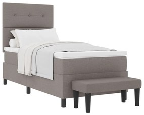 Box Spring Ágy Matraccal és Pad Taupe 90x190 cm Szövet