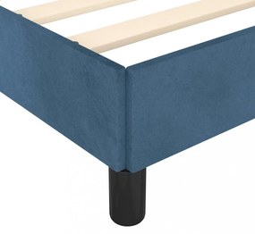 sötétkék bársony ágykeret matrac nélkül 90x200 cm
