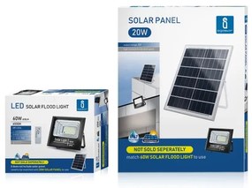 Aigostar - LED Dimmelhető napelemes reflektor LED/60W/3,2V IP67 + távirányító