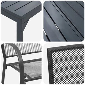9 részes kerti étkező garnitúra anthracite acél