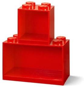 Brick 2 db-os gyerek piros fali polc szett - LEGO®