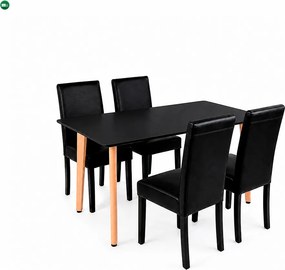 Verona 120 4+1 étkező garnitúra fekete-fekete