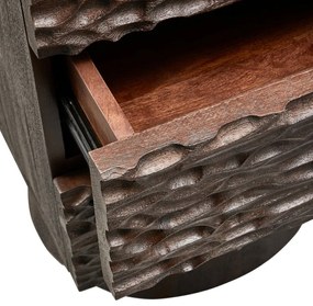 Sötétbarna mangófa éjjeliszekrény Crumble – WOOOD