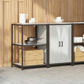 Konyhai Tároló Készlet polcokkal 2 pcs Ezüst 120 x 50 x 92 cm
