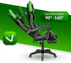 Gamer szék HC-1039 - fekete-zöld