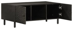Fekete tömör mangófa dohányzóasztal 100 x 54 x 40 cm