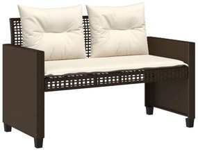 4 részes barna polyrattan üveg kerti ülőgarnitúra párnákkal