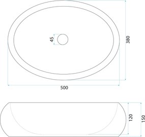Rea Mika, pultra szerelhető mosdó 480x380x155 mm, kőutánzat, REA-U4333