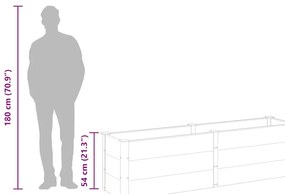 szürke WPC kerti magaságyás 200 x 50 x 54 cm
