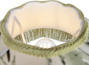 Fekete állólámpa virágmintás búrával és fehér belsővel 45 cm - Classico