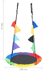 szivárványhinta zászlókkal 100 cm