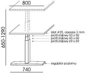 Állítható magasságú íróasztal, 140x80 cm, MAYAH Freedom SV-302, juhar (IBXMA01J)