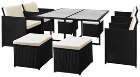 Deuba Kerti rattan szett America 4+4- fekete