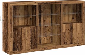 vidaXL LED tálaló Öreg fa 181,5 x 37 x 100 cm Faanyag