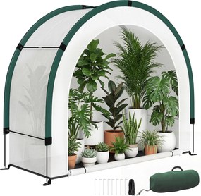 Outsunny íves tetejű bejárható üvegház, összecsukható PE alagút, 200 x 80 x 164 cm – paradicsomhoz és zöldségekhez | Aosom
