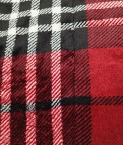 Luxus Extra meleg bárány takaró Káro piros mikroplüssből 150x200cm TiaHome