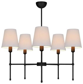 Rúdon csillár MADELA 5xE14/40W/230V fehér/fekete